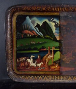 During photograph of painted tray treatment